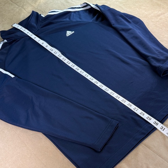 Adidas Golf Dark Blue Half-Zip Top with White Stripes - Picture 3 of 8